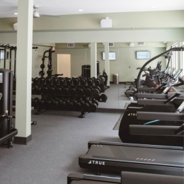 fitness center with exercise equipment