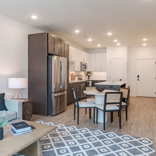 dining area open to kitchen and living room